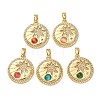 Brass Micro Pave Rhinestone Pendants KK-Z161-02G-1