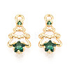 Brass Micro Pave Cubic Zirconia Charms KK-N263-141B-G-1