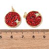 Brass Micro Pave Cubic Zirconia Pendants KK-C143-47G-02-3
