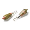 Natural Unakite Pointed Pendants G-P445-E07-2