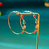 Alloy Enamel Christmas Tree Hoop Earrings FS-WG05549-07-1