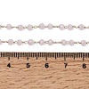 304 Stainless Steel with Glass Faceted Rondelle Bead Handmade Link Chain Birth Stone Necklaces for Women NJEW-G195-01G-04-5