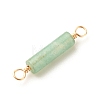 Natural Green Aventurine Connector Charms PALLOY-JF01565-01-4