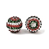 Christmas Theme Resin Rhinestone Round Beads RESI-S313-18x20-09-3