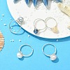 Copper Wired Natural Pearl Finger Rings RJEW-JR01037-1
