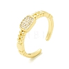 Clear Cubic Zirconia Oval Open Cuff Ring for Women ZIRC-P096-26G-1