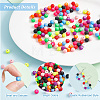 500Pcs 10 Colors Plastic Rubberized Style Beads KY-AR0001-13-4