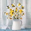 14Pcs 7 Styles Wooden Bees Decorative Pick for Home Vase Filler AJEW-CY0002-68-5