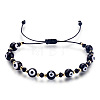 Glass Evil Eye Braided Bead Bracelet QD5460-3-1