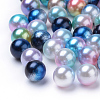 Rainbow Acrylic Imitation Pearl Beads OACR-R065-6mm-A-1