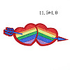 Pride Flag/Rainbow Flag & Heart & Arrow Theme Computerized Embroidery Cloth Iron On/Sew On Patches RABO-PW0001-123A-1