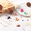 Fashewelry 10 Pair 10 Color Transparent Resin & Wood Stud Earring Findings DIY-FW0001-08-11