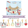 Alloy Enamel Strawberry & Penguin Pendant Locking Stitch Markers HJEW-AB00010-2