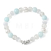 Glass & Shell Pearl & Natural & Dyed White Jade Beaded Stretch Bracelets for Women BJEW-JB12842-2