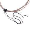 Adjustable Waxed Cord Necklace Making MAK-L027-A03-2