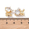 Brass Micro Pave Clear Cubic Zirconia Beads KK-B172-15G-3