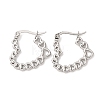 304 Stainless Steel Hoop Earrings EJEW-D364-01P-2