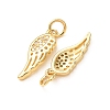 Brass Micro Pave Clear Cubic Zirconia Pendants CU-E003-18G-30-2