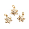 Rack Plating Brass Micro Pave Cubic Zirconia Charms X-KK-E081-15G-3