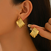 Stainless Steel Textured Stud Earrings EE6947-1-1