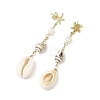 304 Stainless Steel with Natural Pearl Beads Stud Earrings EJEW-JE07421-4