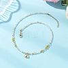 Alloy Enamel Bee Pendant Natural Citrine & Dyed Yellow Agate Faceted Round Beaded Necklaces NJEW-JN05735-1