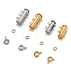 Brass Magnetic Slide Lock Clasps KK-TA0007-17-4