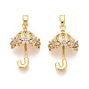 Brass Micro Pave Cubic Zirconia Pendants KK-T073-53G-1