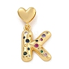 Brass Micro Pave Colorful Cubic Zirconia Pendants KK-P281-01G-K-1