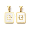Ion Plating(IP) 304 Stainless Steel Pave Shell Pendants X-STAS-G327-01G-G-1