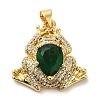 Rack Plating Brass Micro Pave Green Cubic Zirconia Pendants KK-C047-01B-G-1