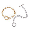 304 Stainless Steel Paperclip Chain Bracelets BJEW-TA0003-04-10