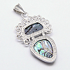 Abalone Shell/Paua Shell Pendants SSHEL-F0001-02-2