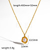 304 Stainless Steel & Plastic Pearl Pendant Necklaces WG15100-01-1