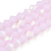 Imitation Jade Bicone Frosted Glass Bead Strands X-GLAA-F029-JM4mm-A02-1