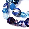 Handmade Foil Glass with Gold Sand Lampwork Beads Strands FOIL-Q002-08C-3