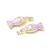 Brass Enamel Pendants KK-Z134-06G-03-2