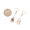 Christmas Bell Alloy Enamel Pendant Necklace & Dangle Earrings Sets SJEW-JS01344-8