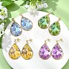 Transparent Epoxy Resin & 304 Stainless Steel & Brass Stud Dangle Earrings EJEW-JE07238-1