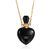 1Pc Natural Gemstone Heart Perfume Bottle Pendant Necklaces NJEW-PH0001-61A-1