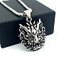 Vintage Punk 304 Stainless Steel Dragon Head Pendant Necklaces for Men WI9275-5