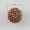 Chunky Round Resin Rhinestone Bubblegum Ball Beads X-RESI-S260-20mm-S19-1