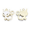 Alloy Enamel Kitten Pendants X-PALLOY-T056-71G-3