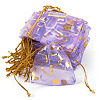 50Pcs Heart Printed Organza Bags OP-TADJ0001-01D-2