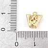 Brass Micro Pave Clear Cubic Zirconia Charms KK-Z151-18G-W-3