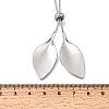 Adjustable 304 Stainless Steel Leaf Pendant Lariat Necklaces for Women SA-CBAB727-03P-5