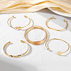 5Pcs 5 Styles Alloy Bangles WG70F83-01-4