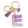 Alloy Resin Heart Keychains KEYC-TADJ0002-01G-E-2