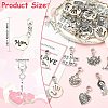 80Pcs 8 Style Alloy European Dangle Charms PALLOY-CJ00192-2