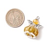 Faceted Glass Pendants PALLOY-MZ00583-01-2